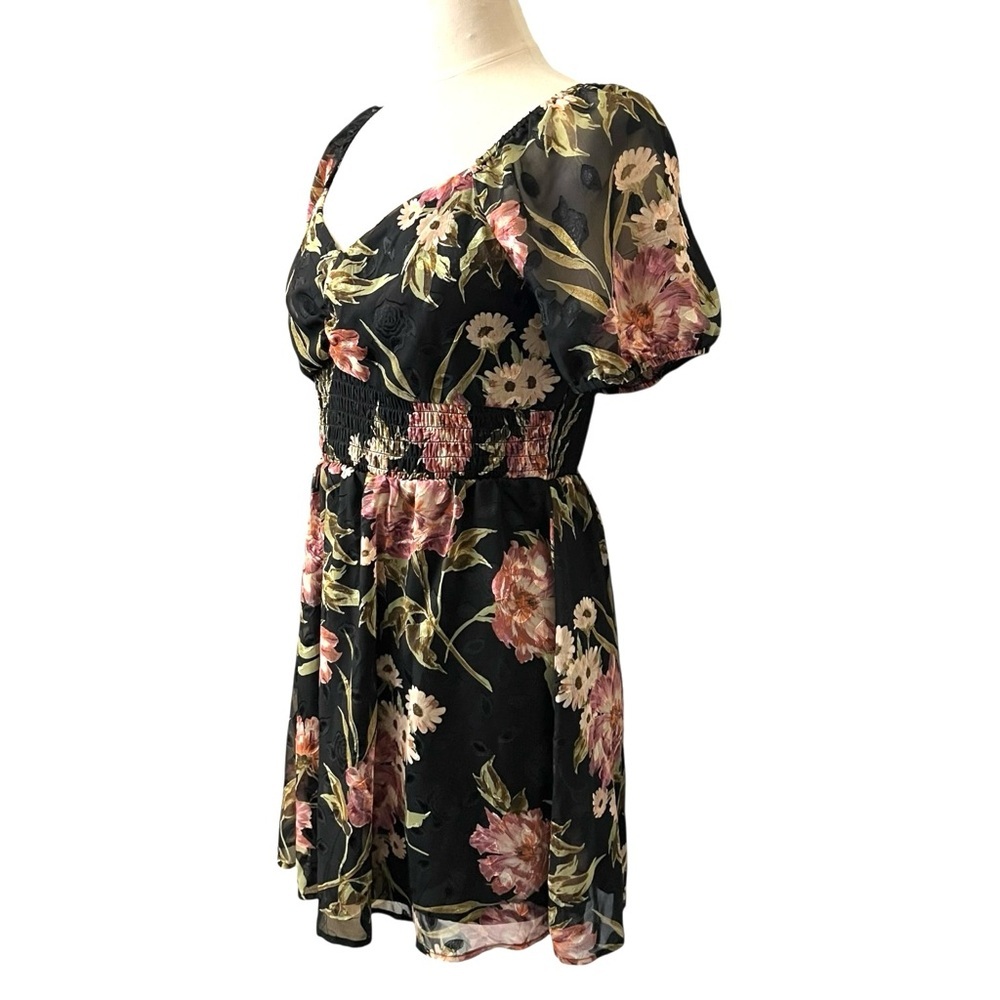 Lily Rose Floral Smocked Mini Skater Dress Juniors Size XXL New - Picture 7 of 13